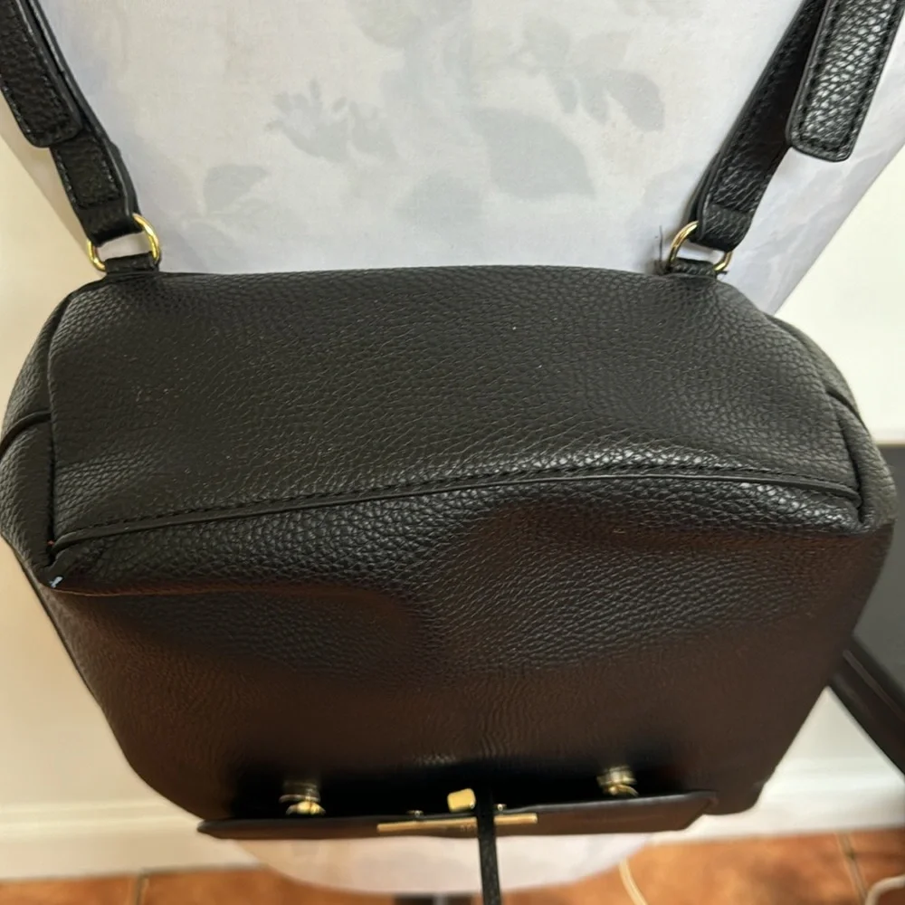 Guess Varsity Black Pebble Grain Adjustable Strap Backpack